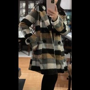 INTL d.e.t.a.i.l.s Black & Brown Checked Coat